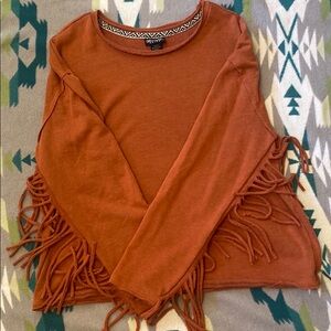 Wrangler Retro fringe sleeve top